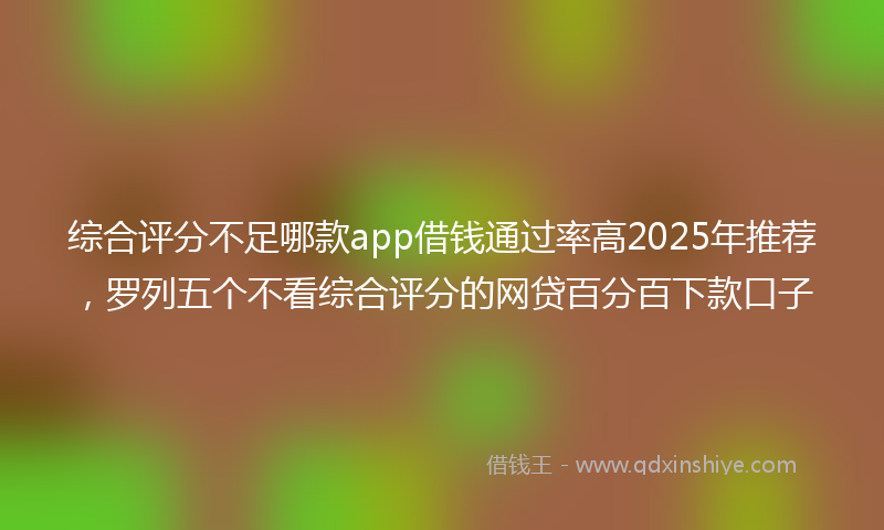 综合评分不足哪款app借钱通过率高2025年推荐，罗列五个不看综合评分的网贷百分百下款口子