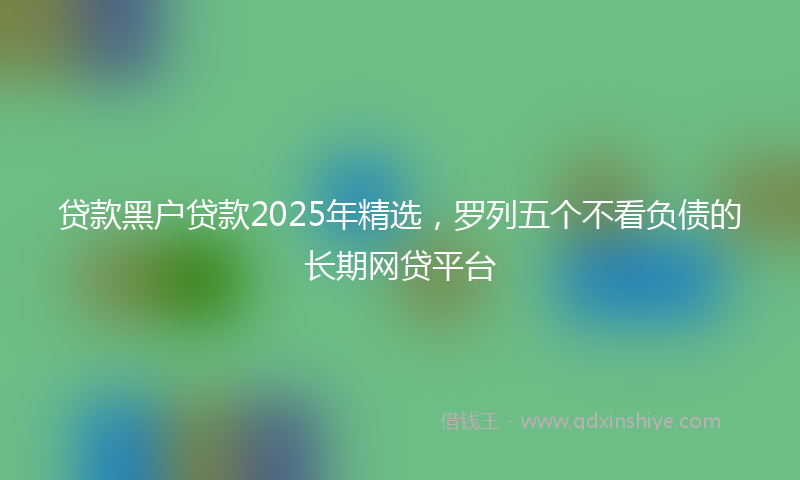 贷款黑户贷款2025年精选，罗列五个不看负债的长期网贷平台