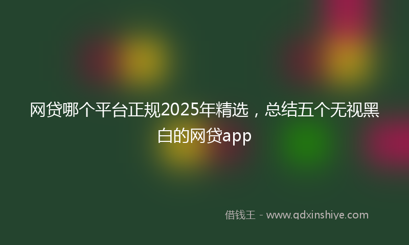 网贷哪个平台正规2025年精选，总结五个无视黑白的网贷app