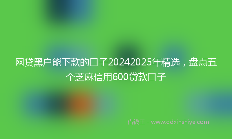 网贷黑户能下款的口子20242025年精选，盘点五个芝麻信用600贷款口子