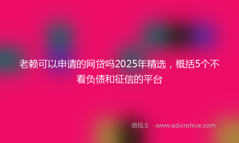 老赖可以申请的网贷吗2025年精选，概括5个不看负债和征信的平台