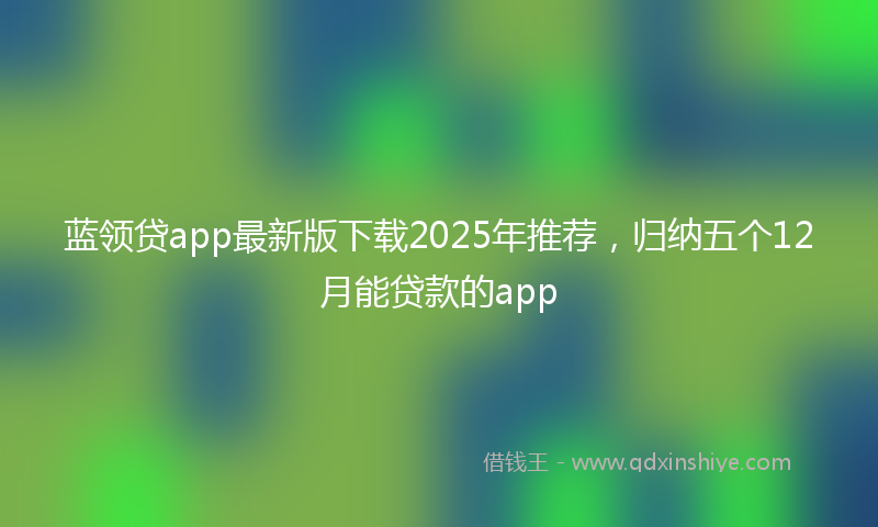 蓝领贷app最新版下载2025年推荐，归纳五个12月能贷款的app