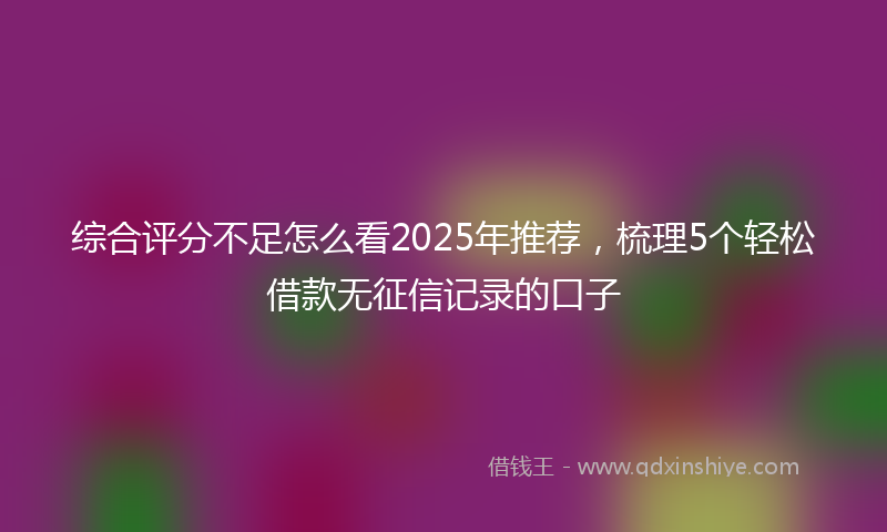 综合评分不足怎么看2025年推荐，梳理5个轻松借款无征信记录的口子