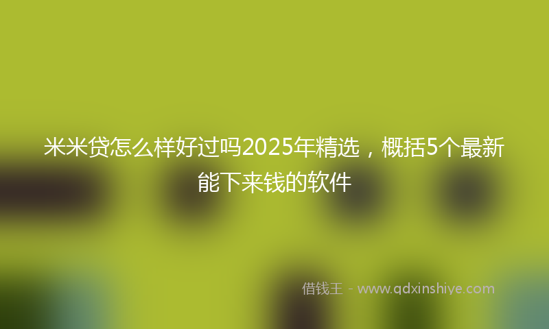 米米贷怎么样好过吗2025年精选，概括5个最新能下来钱的软件