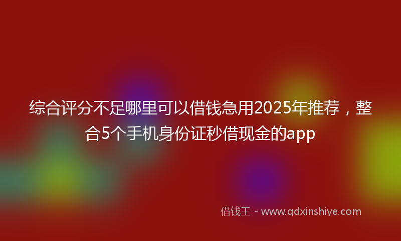 综合评分不足哪里可以借钱急用2025年推荐，整合5个手机身份证秒借现金的app