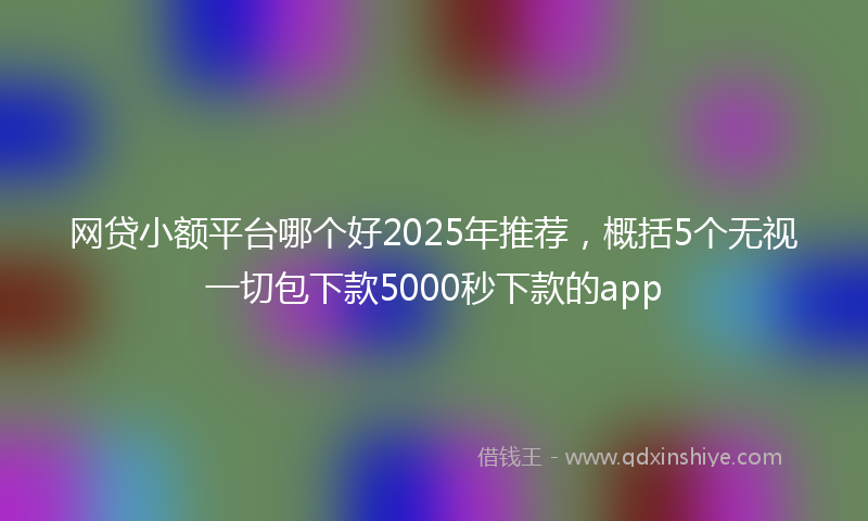 网贷小额平台哪个好2025年推荐，概括5个无视一切包下款5000秒下款的app
