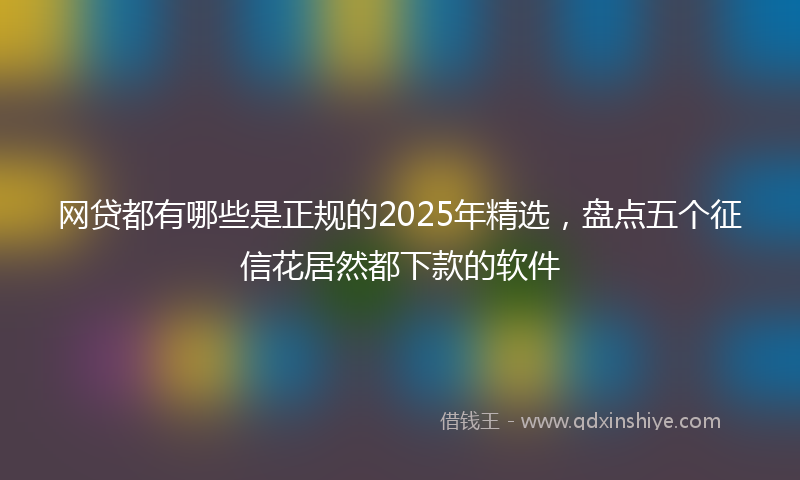 网贷都有哪些是正规的2025年精选，盘点五个征信花居然都下款的软件
