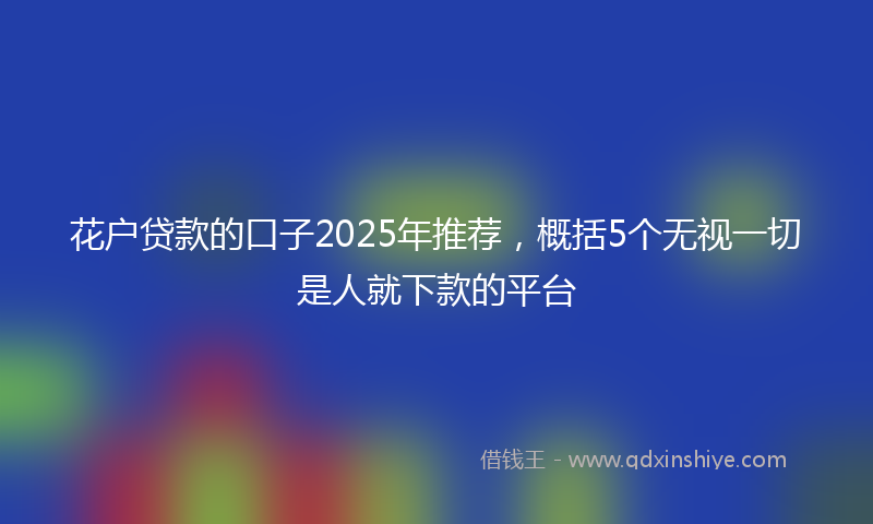 花户贷款的口子2025年推荐,概括5个无视一切是人就下款的平台