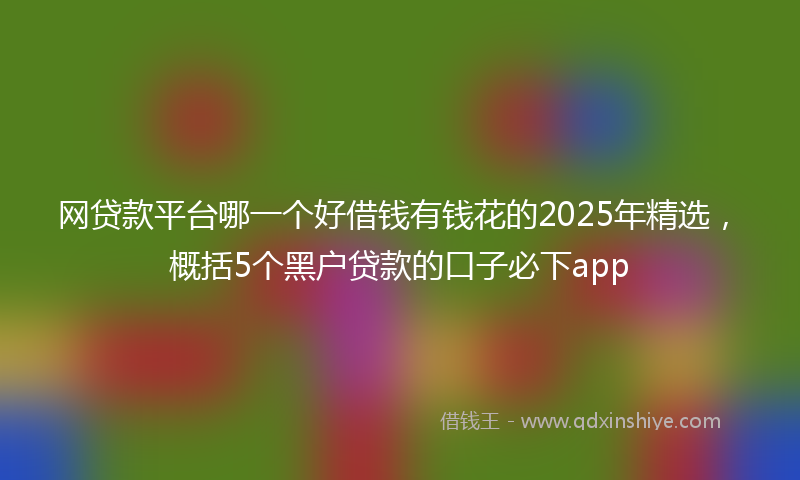 网贷款平台哪一个好借钱有钱花的2025年精选，概括5个黑户贷款的口子必下app