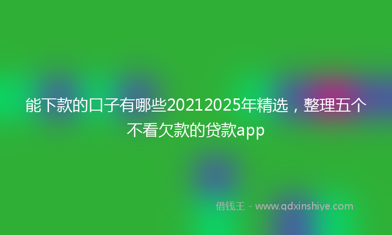 能下款的口子有哪些20212025年精选，整理五个不看欠款的贷款app