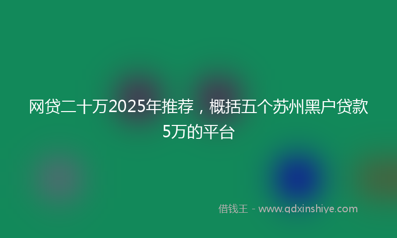 网贷二十万2025年推荐，概括五个苏州黑户贷款5万的平台