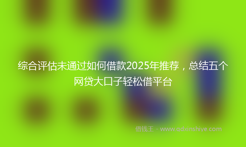 综合评估未通过如何借款2025年推荐，总结五个网贷大口子轻松借平台