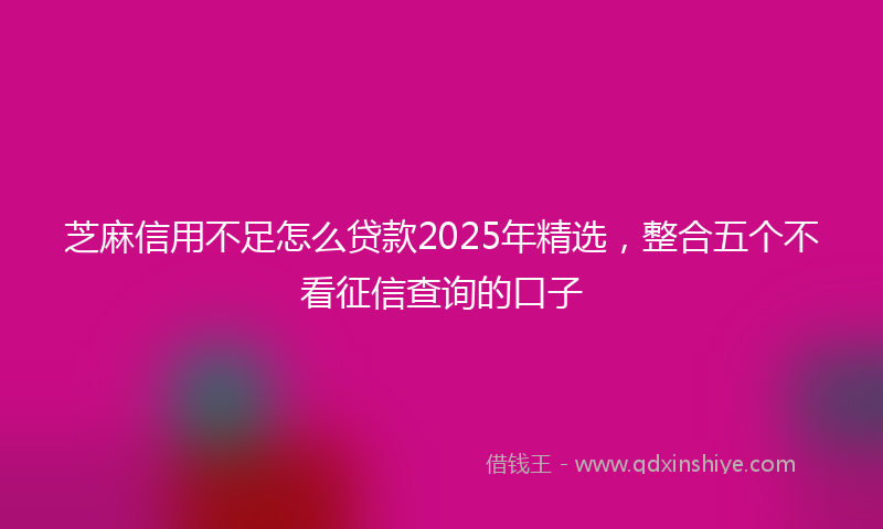 芝麻信用不足怎么贷款2025年精选，整合五个不看征信查询的口子