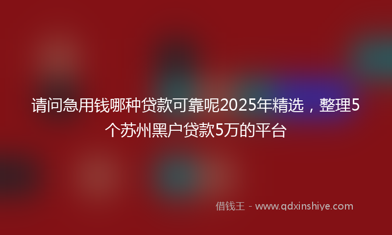 请问急用钱哪种贷款可靠呢2025年精选，整理5个苏州黑户贷款5万的平台
