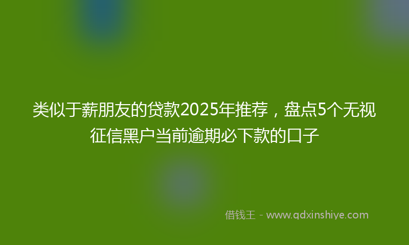 类似于薪朋友的贷款2025年推荐，盘点5个无视征信黑户当前逾期必下款的口子
