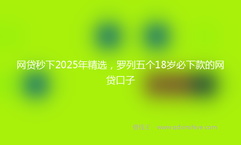 网贷秒下2025年精选，罗列五个18岁必下款的网贷口子