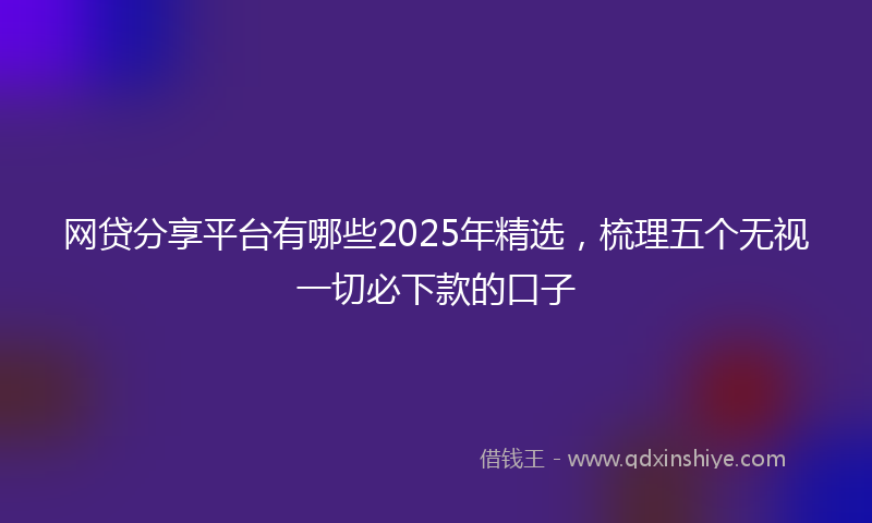 网贷分享平台有哪些2025年精选，梳理五个无视一切必下款的口子