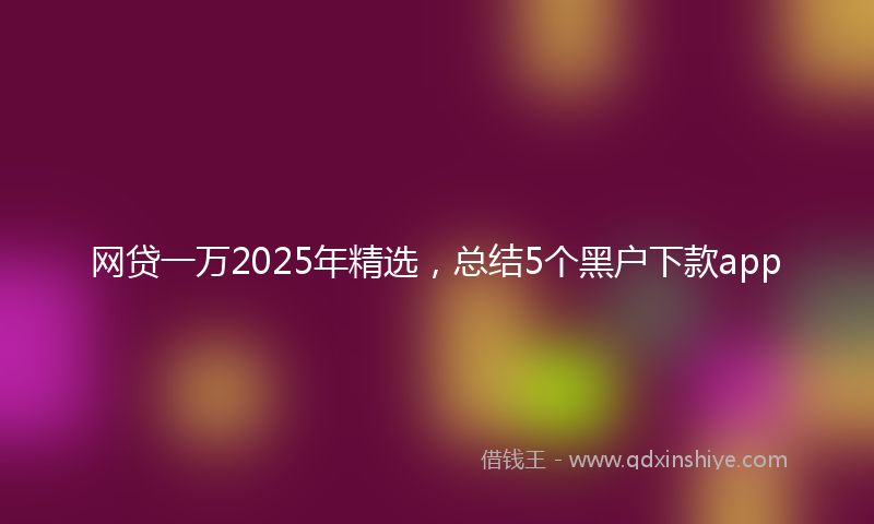 网贷一万2025年精选，总结5个黑户下款app