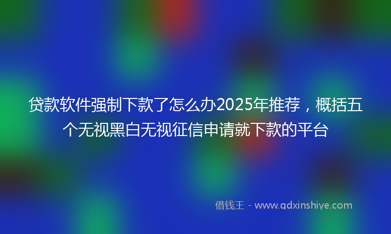 贷款软件强制下款了怎么办2025年推荐，概括五个无视黑白无视征信申请就下款的平台
