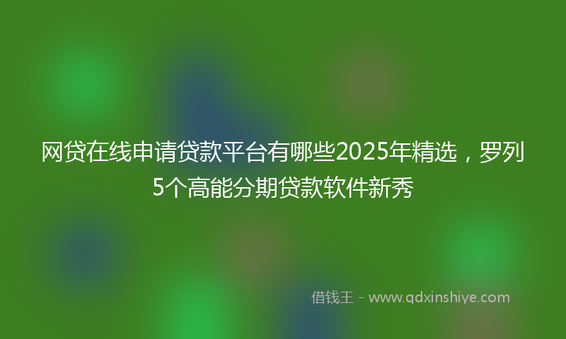 网贷在线申请贷款平台有哪些2025年精选，罗列5个高能分期贷款软件新秀
