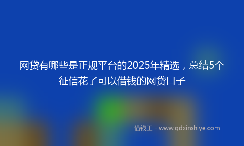网贷有哪些是正规平台的2025年精选，总结5个征信花了可以借钱的网贷口子