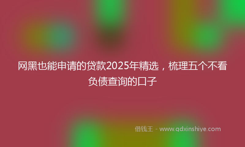 网黑也能申请的贷款2025年精选，梳理五个不看负债查询的口子