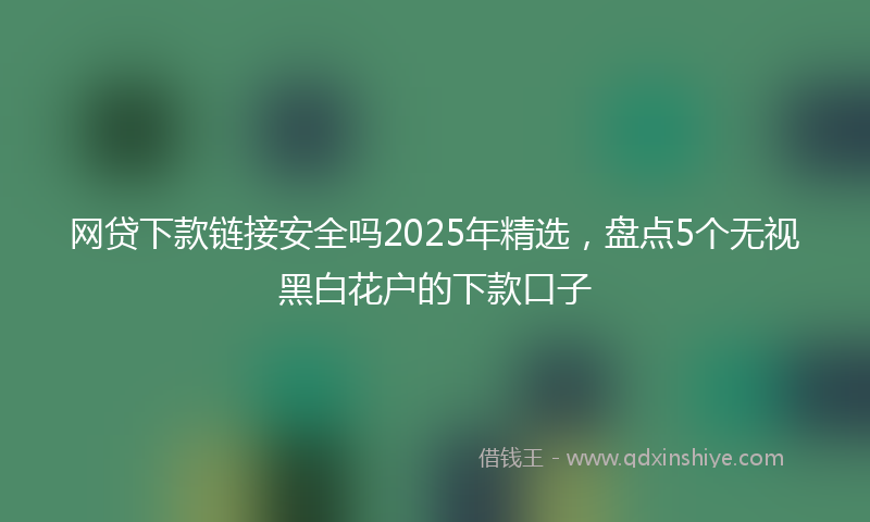 网贷下款链接安全吗2025年精选，盘点5个无视黑白花户的下款口子