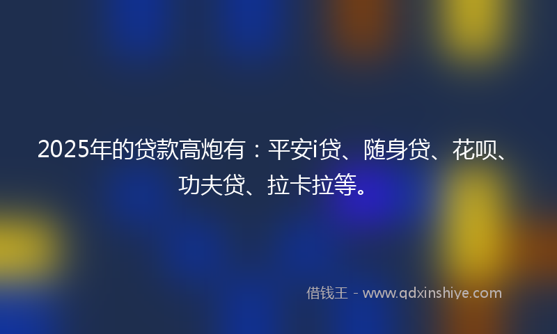 2025年的贷款高炮有：平安i贷、随身贷、花呗、功夫贷、拉卡拉等。