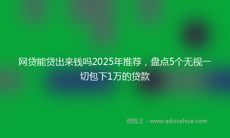 网贷能贷出来钱吗2025年推荐，盘点5个无视一切包下1万的贷款