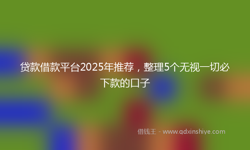 贷款借款平台2025年推荐，整理5个无视一切必下款的口子