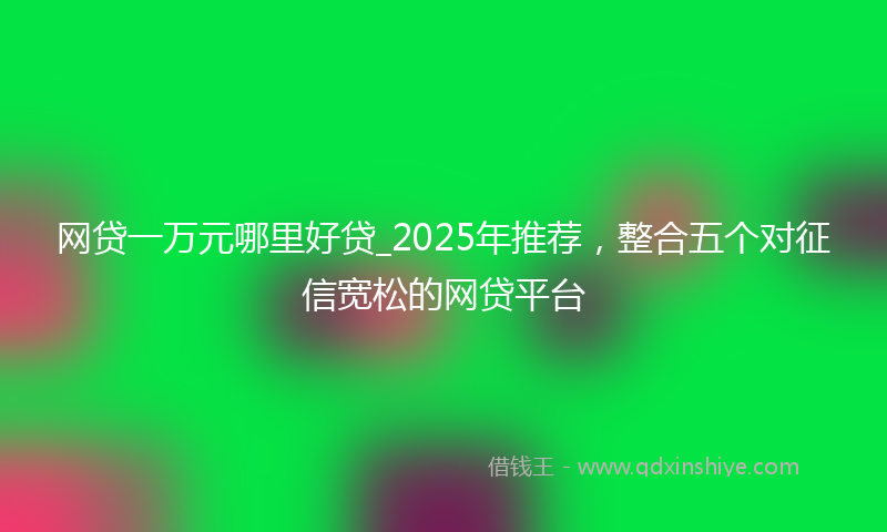 网贷一万元哪里好贷_2025年推荐，整合五个对征信宽松的网贷平台