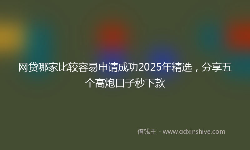 网贷哪家比较容易申请成功2025年精选，分享五个高炮口子秒下款