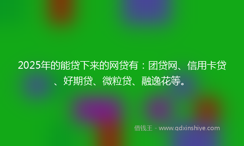 2025年的能贷下来的网贷有：团贷网、信用卡贷、好期贷、微粒贷、融逸花等。