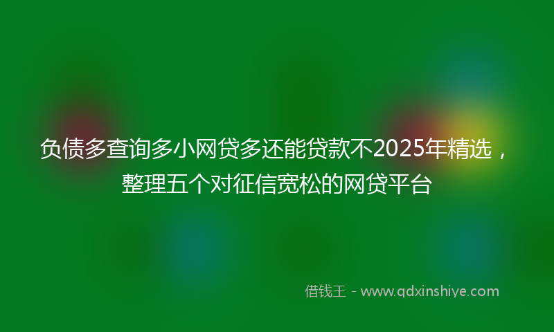 负债多查询多小网贷多还能贷款不2025年精选，整理五个对征信宽松的网贷平台