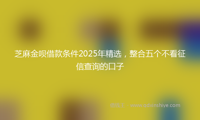芝麻金呗借款条件2025年精选，整合五个不看征信查询的口子