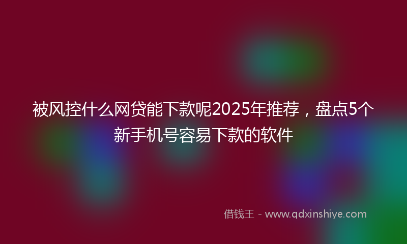 被风控什么网贷能下款呢2025年推荐，盘点5个新手机号容易下款的软件
