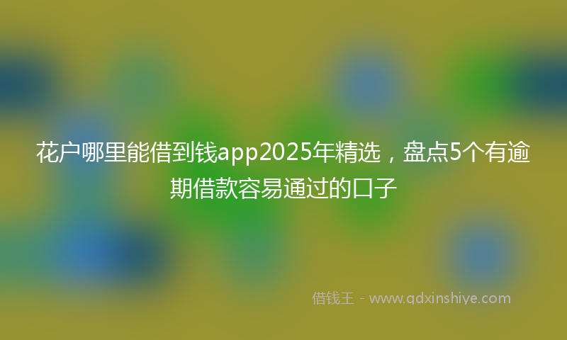 花户哪里能借到钱app2025年精选，盘点5个有逾期借款容易通过的口子
