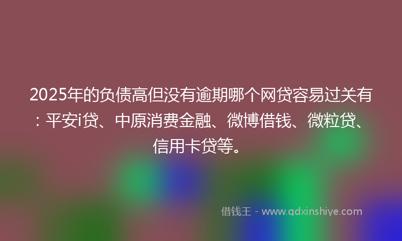 2025年的负债高但没有逾期哪个网贷容易过关有：平安i贷、中原消费金融、微博借钱、微粒贷、信用卡贷等。