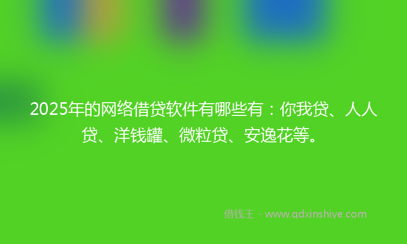 2025年的网络借贷软件有哪些有：你我贷、人人贷、洋钱罐、微粒贷、安逸花等。
