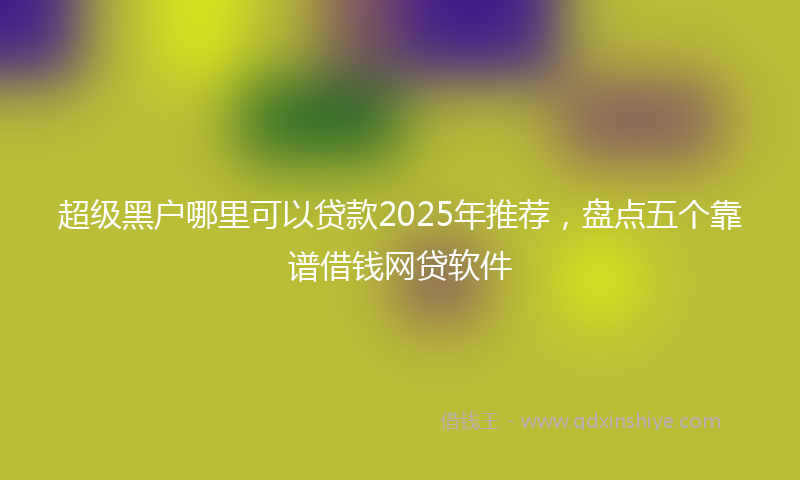 超级黑户哪里可以贷款2025年推荐，盘点五个靠谱借钱网贷软件