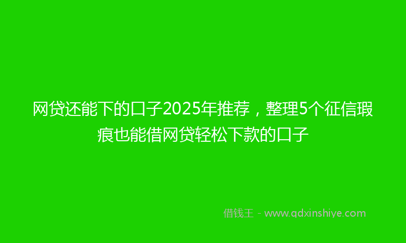 网贷还能下的口子2025年推荐，整理5个征信瑕疵也能借网贷轻松下款的口子