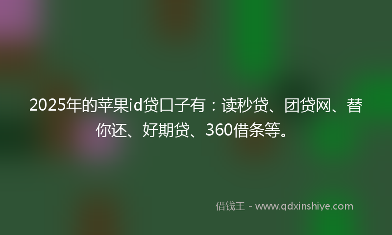 2025年的苹果id贷口子有：读秒贷、团贷网、替你还、好期贷、360借条等。