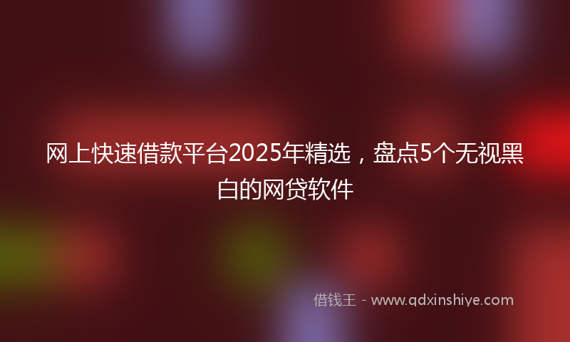 网上快速借款平台2025年精选，盘点5个无视黑白的网贷软件