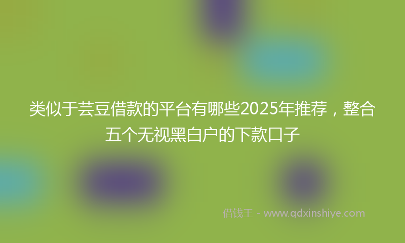 类似于芸豆借款的平台有哪些2025年推荐，整合五个无视黑白户的下款口子