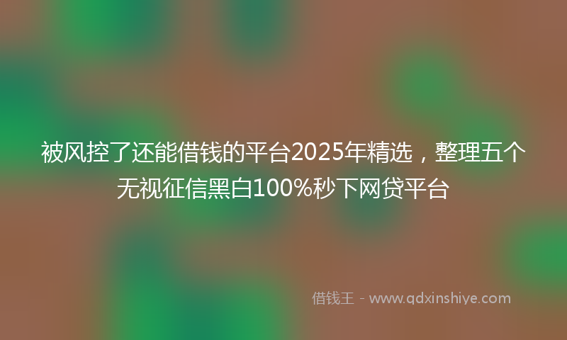 被风控了还能借钱的平台2025年精选，整理五个无视征信黑白100%秒下网贷平台
