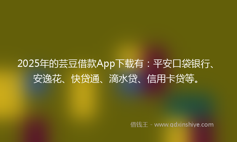2025年的芸豆借款App下载有：平安口袋银行、安逸花、快贷通、滴水贷、信用卡贷等。