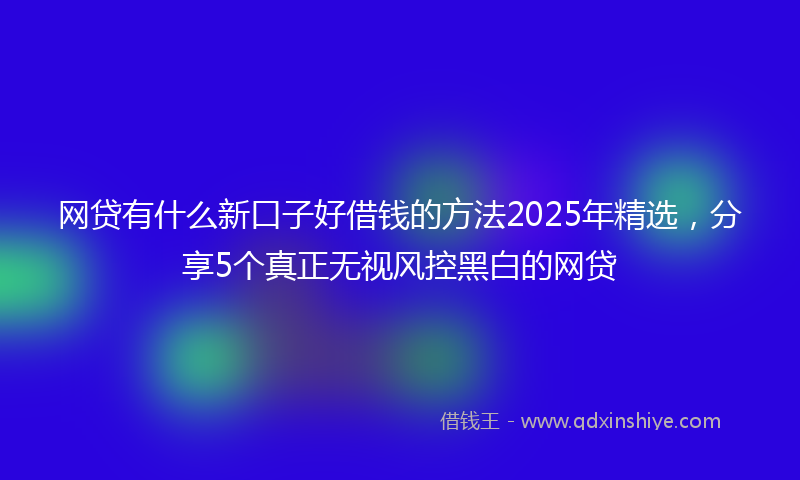 网贷有什么新口子好借钱的方法2025年精选，分享5个真正无视风控黑白的网贷