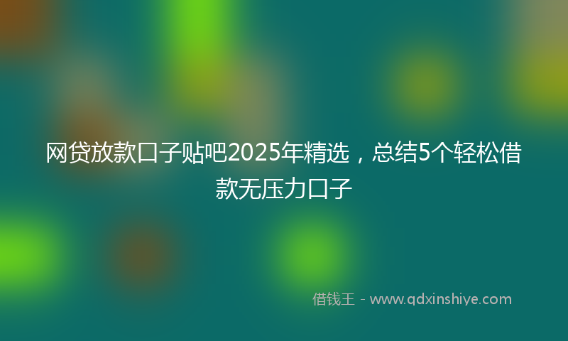 网贷放款口子贴吧2025年精选，总结5个轻松借款无压力口子