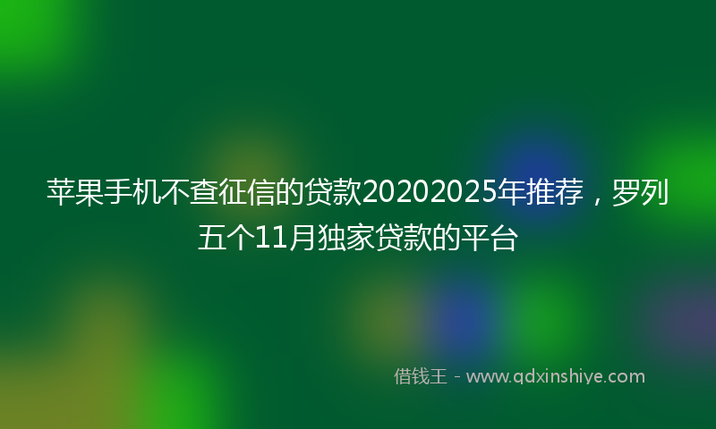 苹果手机不查征信的贷款20202025年推荐，罗列五个11月独家贷款的平台