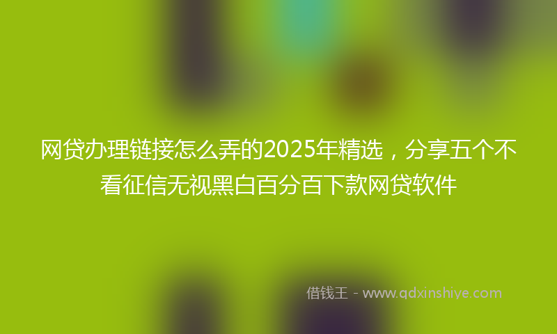 网贷办理链接怎么弄的2025年精选，分享五个不看征信无视黑白百分百下款网贷软件